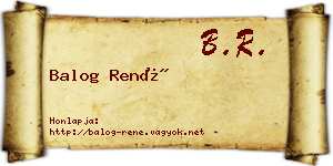 Balog René névjegykártya