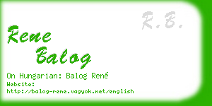 rene balog business card